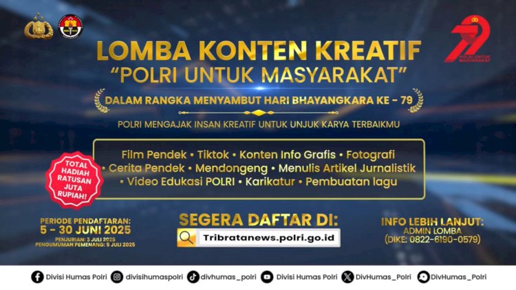 Ramaikan HUT Bhayangkara ke-79, 1000 Peserta Daftar Lomba Konten Kreatif Polri